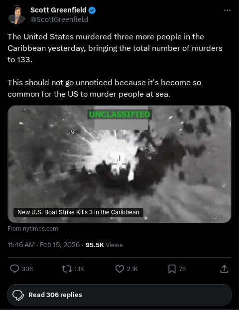 Screenshot of X post: US Killings in the Caribbean: Justice or Murder?