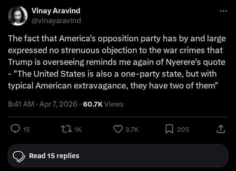 Screenshot of X post: One Country, Two Parties — Or Just Two Sides of the Same Coin?